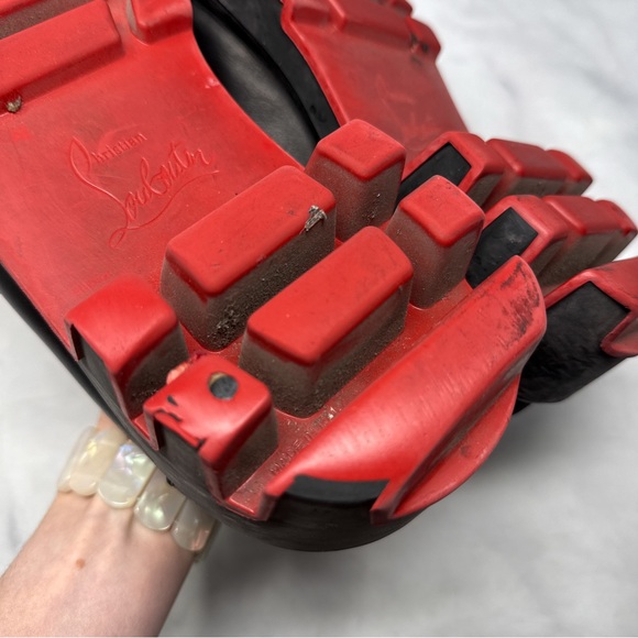 Christian Louboutin CL Moc Dune Chunky Leather Platform Loafer Shoes Grunge 44 - Picture 12 of 16